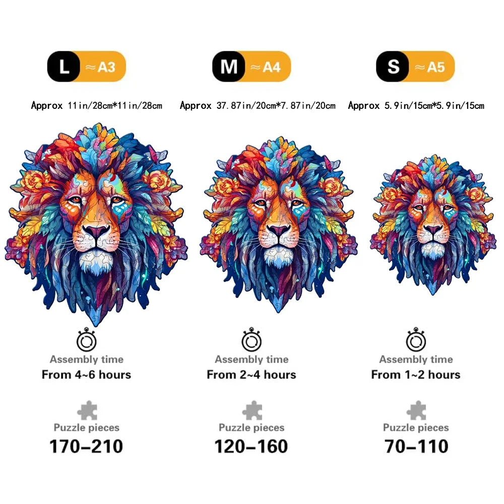Wooden Lion Puzzle