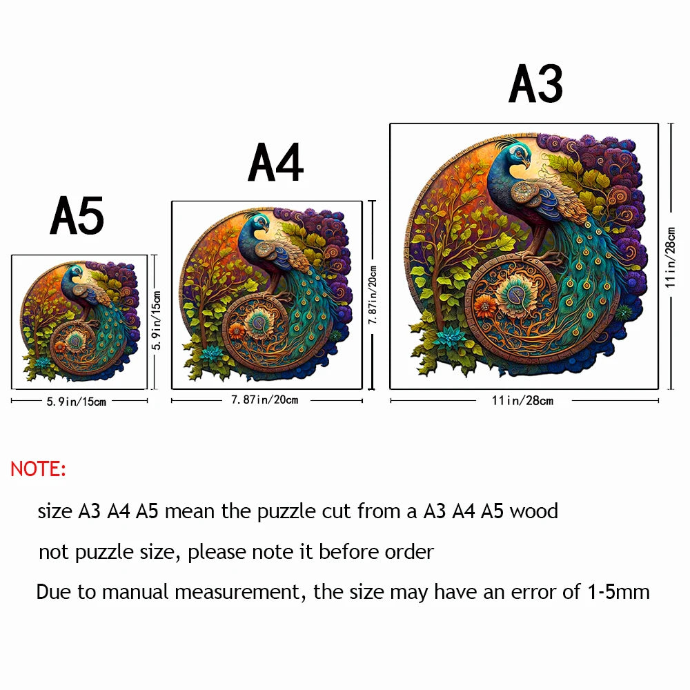 Wooden Peacock Puzzle