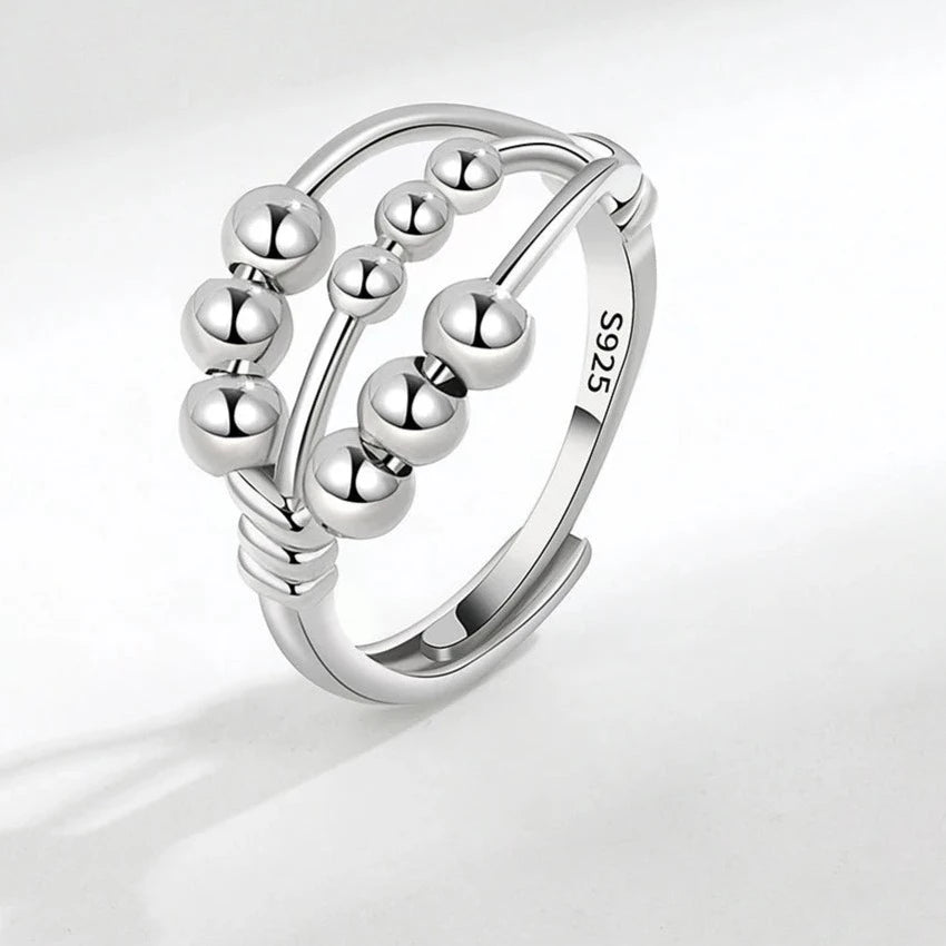 Anxiety Relief Ring - 925 Sterling Silver for Calmness and Serenity