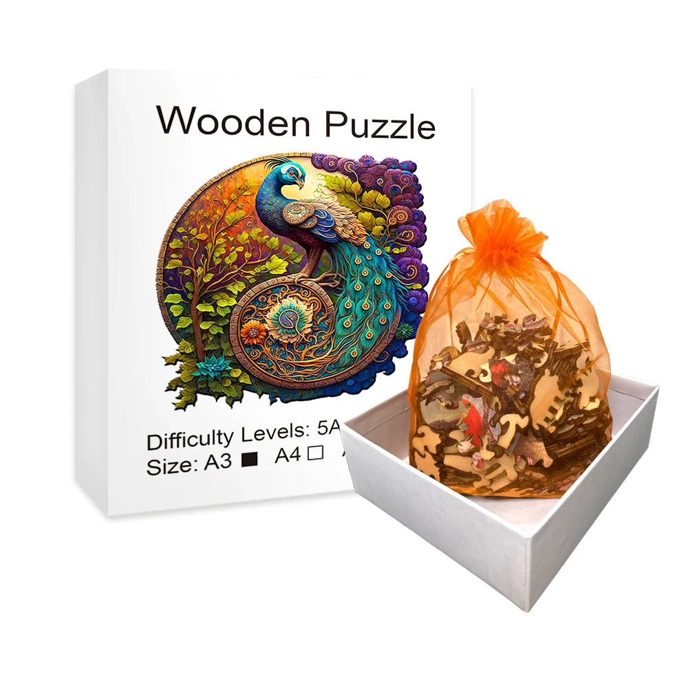 Wooden Peacock Puzzle