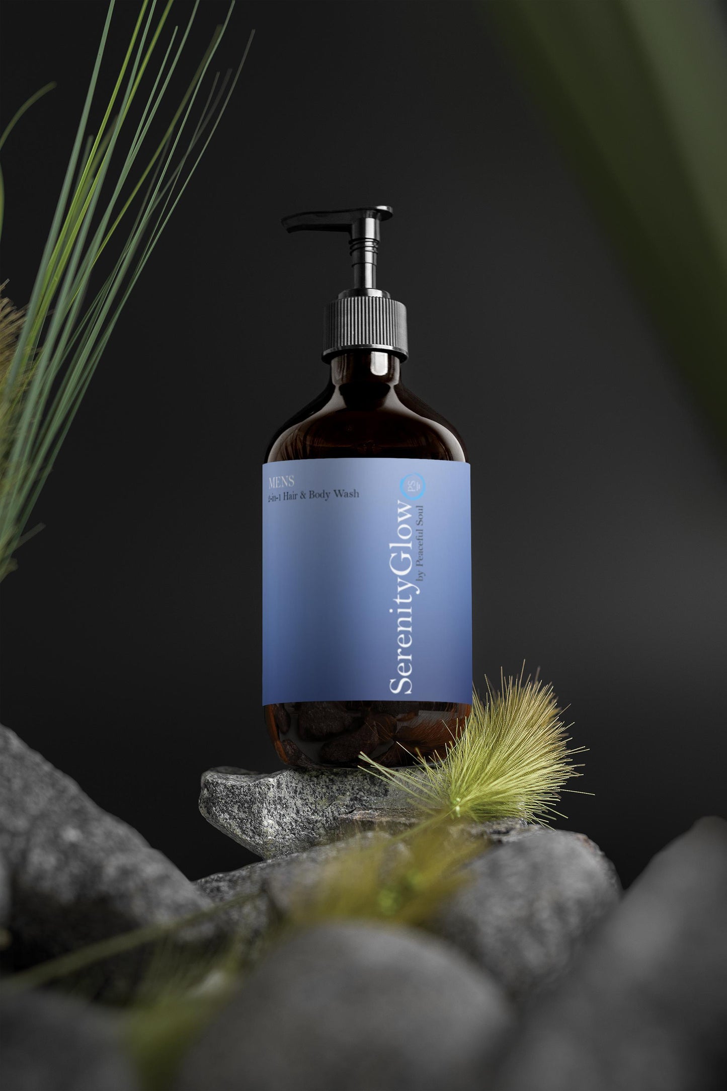 2-in-1 Hair & Body Wash for Men - SerenityGlow by Peaceful Soul (490ml)