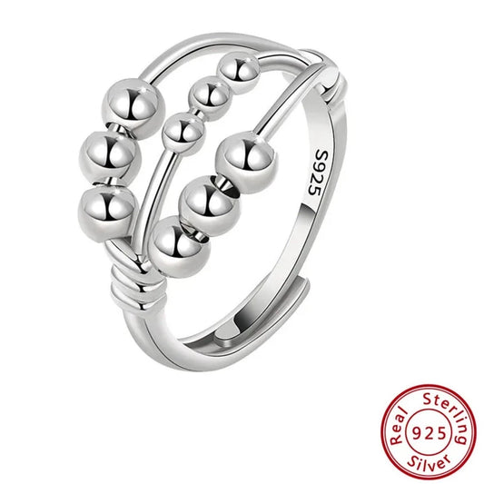 Anxiety Relief Ring - 925 Sterling Silver for Calmness and Serenity