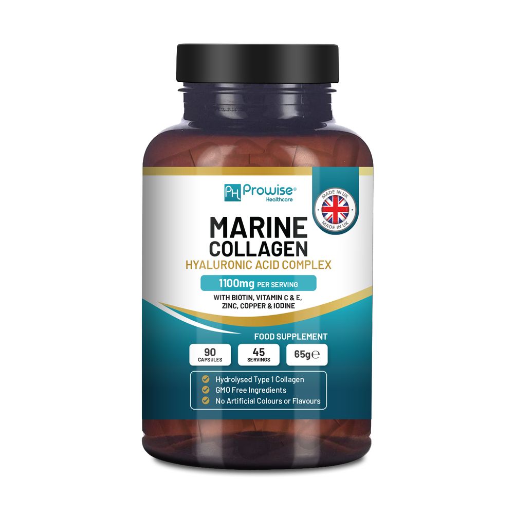 Marine Collagen with Hyaluronic Acid Complex 1100mg  90 Capsules