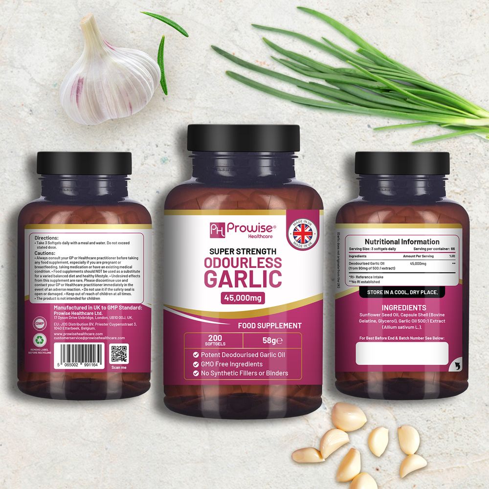 Premium Odourless Garlic Capsules - High Strength 45,000mg